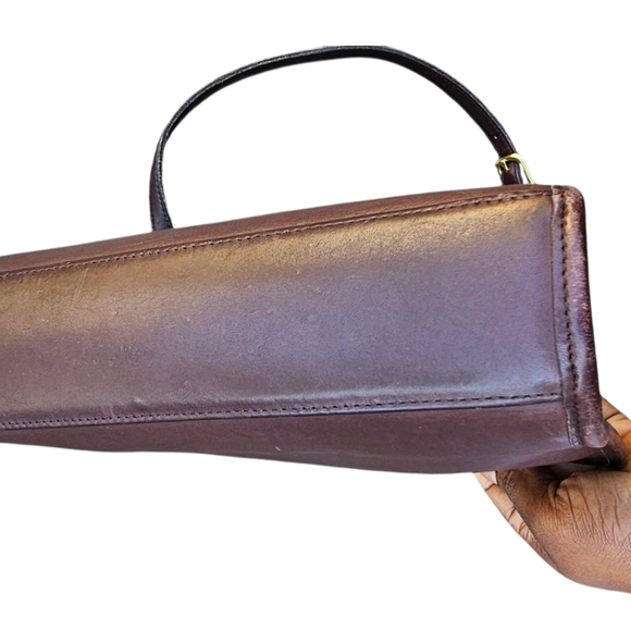 Coach Vintage Sutton Zip Bag Mahogany Brown Leather Crossbody 9814 - Picture 6 of 9